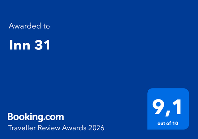 Booking.com Traveller Review Award 2026 — Inn 31